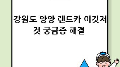 양양 렌트카 여행 🚗 손양면 와리에서 시작하는 특별한 하루 ✨