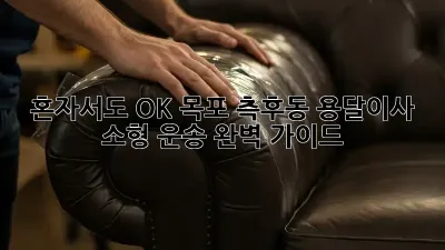 혼자서도 OK! 목포 측후동 용달이사 소형 운송 완벽 가이드