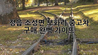 정읍 소성면 보화리 중고차 구매 완벽 가이드